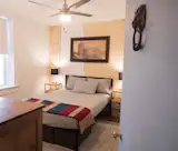 Master bedroom with "truth wall". 