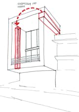 Conceptual sketch 2 - Subtractive transformation in the block and shifting of mass to produce a beautiful light effect on the left wall.