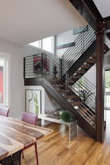 Staircase, Metal Railing, and Wood Tread Open Riser Steel Stair  Photo 2 of 4 in House 17 by Zipper Architecture