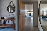 Bath Room, Wood Counter, and Stone Tile Wall Saddle Peak Residence by AUX Architecture  Photos from Saddle Peak Residence