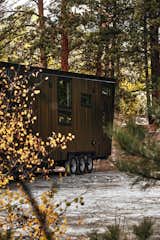 Black corrugated steel siding
