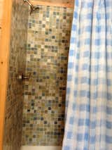 Shower in cabin - local tile...beautiful 