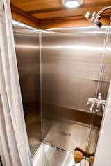 Stainless steel shower.