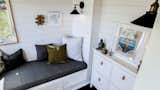 Office, Dark Hardwood Floor, Study Room Type, and Storage Office space. Tru Form Tiny  Photo 5 of 28 in Full Solar Tiny Home & Open Layout by Tru Form Tiny