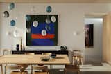 Bocci 73v pendants echo the waters of the bay. 
