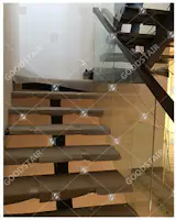 single stringer with carbon steel & beech tread&glass railing 
www.gdstair.com   info@gdstair.com
