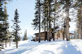 Exterior, House Building Type, Cabin Building Type, Metal Roof Material, Stucco Siding Material, Shed RoofLine, and Stone Siding Material Winter View  Photo 6 of 11 in Smith Cabin Aspen by Colter Smith