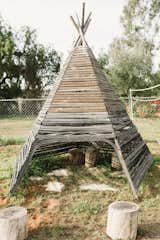 The teepee is also handmade, and reflective of the earthy, bohemian, and yet kid-friendly style the Wheelers are all about.