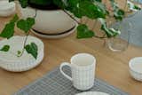 The Dining Table: Grid lines and Geometrical Shapes meet Natural Wood and Plants