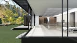 Side close-up of the house extension with the swimming pool area