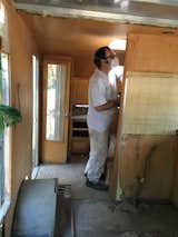 Stephen on Day 2 of gutting. All walls, kitchen, and bedroom gone. There was nothing salvageable due to the water and rodent damage.