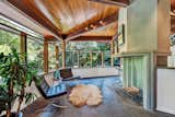 sitting area looking at Hillmer's signature fireplace