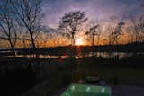 sunset on pool