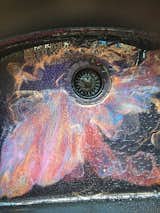 Kitchen Old sink resurfaced with epoxy "dirty pour"  Photo 6 of 20 in New DIY tiny house on wheels in Colorado by Elena Mikhaylova