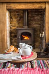 Fireside tea time after a stroll along the seawall. 