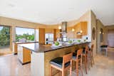 Bamboo cabinetry and cork wall treatment
