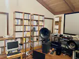 Music is a big part of the couple’s life. A media room houses Larry Toy’s collection of more than 2,000 reel-to-reel tapes.