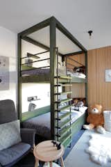 bunk bed in children room - another green element in the interior