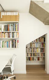 A small library under the stairs