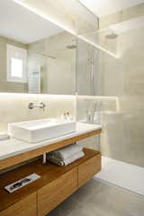 Bath, Table, Ceramic Tile, Vessel, Ceiling, Wall, Marble, Full, Enclosed, and Ceramic Tile  Bath Vessel Table Enclosed Photos from Consell de Cent St, Eixample District