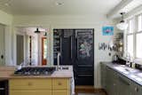 Blackboard fronts make this refrigerator and shelves a great place to create art.