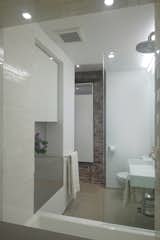 View through bathroom from newly uncovered shaft opening