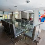 An open-concept dining area with seating for up to 16 guests