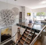 A bright loft-style seating area