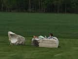 Cloud Splitters: White Onyx carved stone chairs. (markmennin.com)