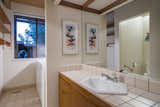 Bath Room, Ceramic Tile Floor, Drop In Sink, Recessed Lighting, and Tile Counter  Photo 18 of 54 in Robin Gay McCline residence by Nader Assemi