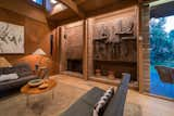 Living Room, Wall Lighting, Ceramic Tile Floor, Table Lighting, End Tables, Sofa, Standard Layout Fireplace, Track Lighting, Coffee Tables, Gas Burning Fireplace, Wood Burning Fireplace, and Carpet Floor  Photo 5 of 54 in Robin Gay McCline residence by Nader Assemi