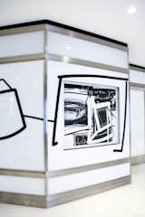 One of the 4x5 ft. glass window panels on display at 1285 Avenue of the Americas