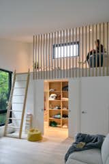 West Side Clerestory - A teen bedroom with a loft reading lounge accessed by ladder above the walk-in closet.