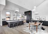 Dining, Ceiling, Bar, Shelves, Chair, Accent, Table, Storage, Stools, Pendant, Medium Hardwood, and Rug  Dining Table Bar Pendant Accent Medium Hardwood Stools Chair Rug Photos from Pleasant St. Urban Abode
