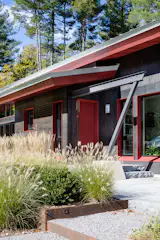 Entryway outlined by a steel beam