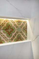 Recessed lighting detail at the Restroom shelf