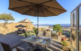 Vintage table ware made in Santa Monica. 2 large chaises, 2 large shade umbrellas.