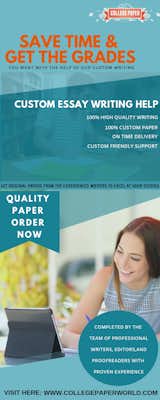 To take the Best Custom Essay Writing Service now you don’t need to run here and there because the services of the college paper World Company are now there for you. You can easily win the trust of your clients or customers with the help of creative and innovative essay written down by this company.  https://www.collegepaperworld.com/