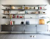 Custom book shelves out of perforated steel 