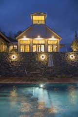 The pool and deck at dusk.