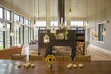 Dining area with fireplace