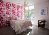 This pink bedroom offers views of the San Jacinto mountains.