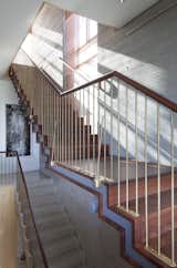 View of central core and floating stair to master suite above.
Terrazzo stair to ground level below.