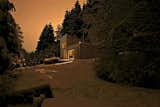 Night view of the hut.