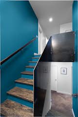 Stairs to basement was inspired by the colors of crater lake. 