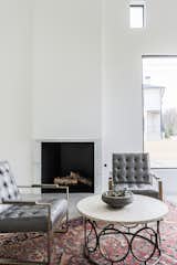OKC Modern living room with marble fireplace