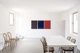 One side of the kitchen is graced by Ferdinando Maffii's triptych. 