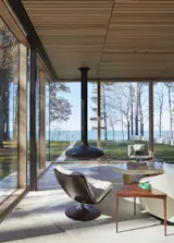 Interior of the Family Room looking West towards the lake