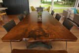 Dining Room. Custom Walnut Slab Dining Table That Separates into Two Tables by Jeff Soderbergh.