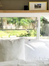 Bedroom with picture frame of our previous Airstream 